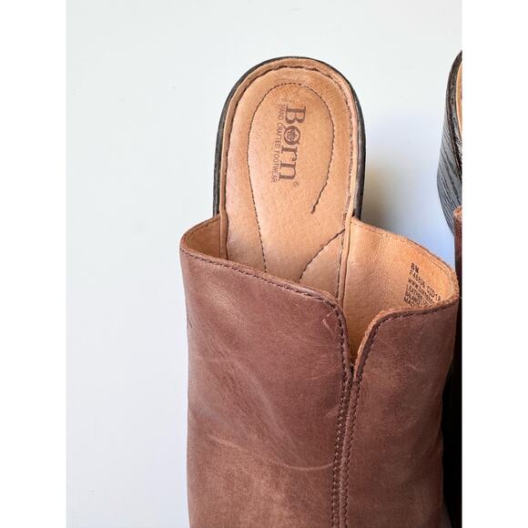 Born Hand Crafted Footwear Partial Leather Mini Wedges Women's 8M - Picture 4 of 10